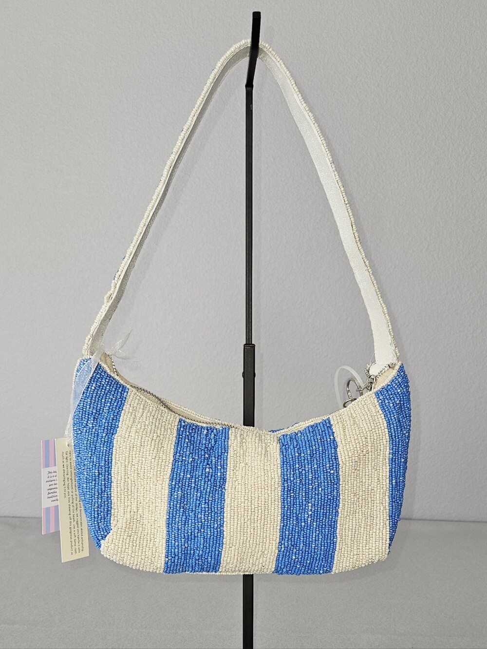 NWT Viral Beaded Cocktail Shoulder Bag with Matching Beaded Cocktail Purse Charm - Picture 4 of 16